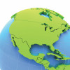 globe showing North America