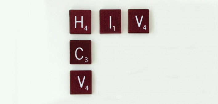 HIV HCV spelled in scrabble letters
