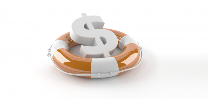 a US dollar symbol in a life preserver