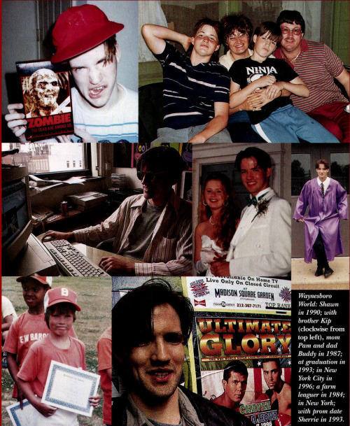Waynesboro World: Shawn in 1990; with brother Kip (clockwise from top left); mom Pam and dad Buddy in 1987; at graduation in 1993; in New York City in 1996; a farm leaguer in 1984; in New York; with prom date Sherrie in 1993.