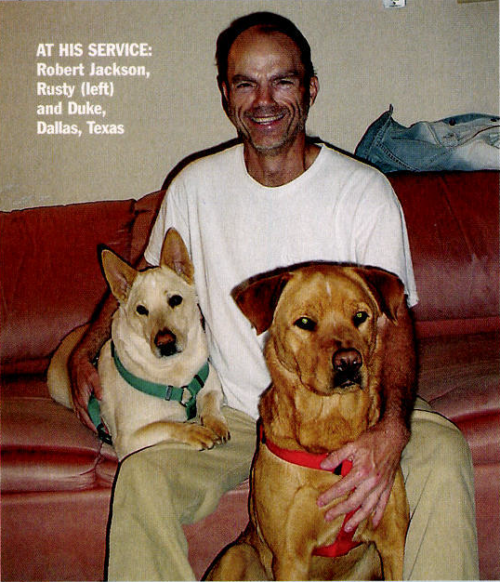 At His Service: Robert Jackson, Rusty (left), and Duke, Dallas, Texas