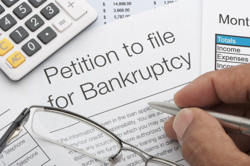 Close up of bankruptcy petition
