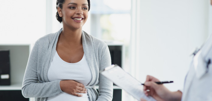 pregnant woman at the doctor