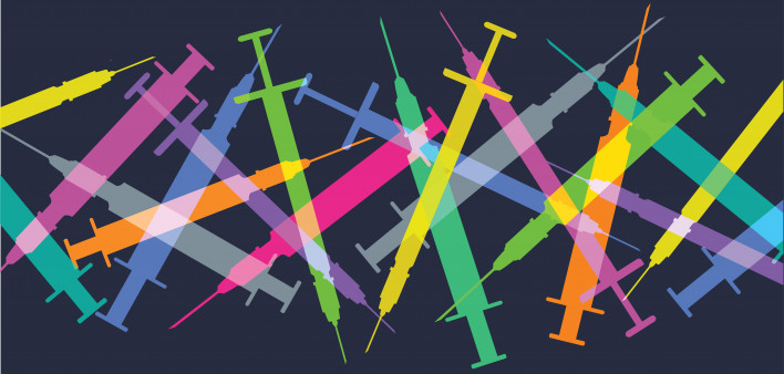 color illustration of syringes needles
