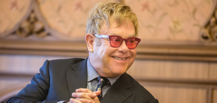 World-famous musician, composer and singer Elton John well-known in world for his charitable activity in fight against AIDS against his meeting with President of Ukraine
