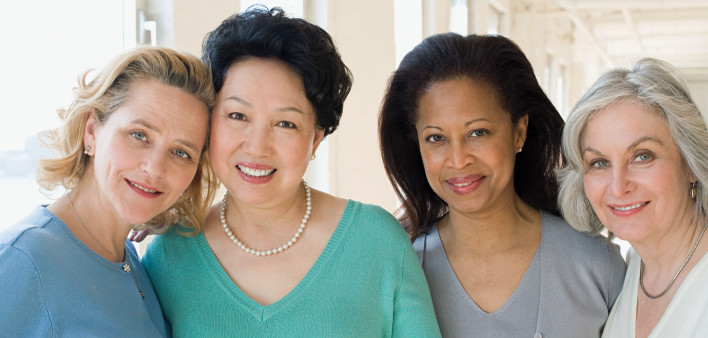 happy older women smiling