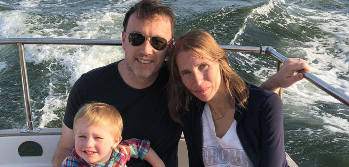 Anna Stoessinger, with her husband Keith, and their son, Henry