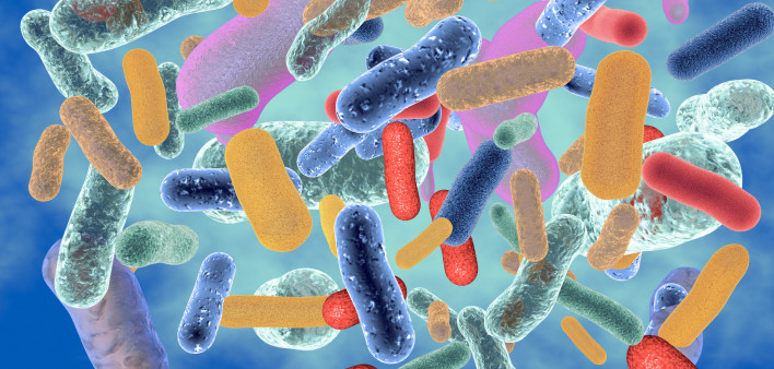 abstract image of colorful bacteria