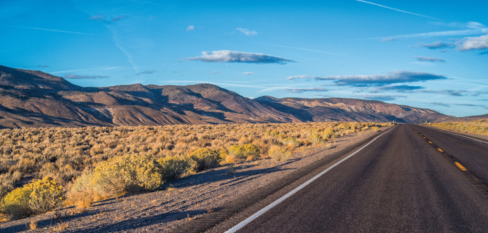 road highway mountain scene