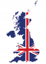 United Kingdom flag over United Kingdom