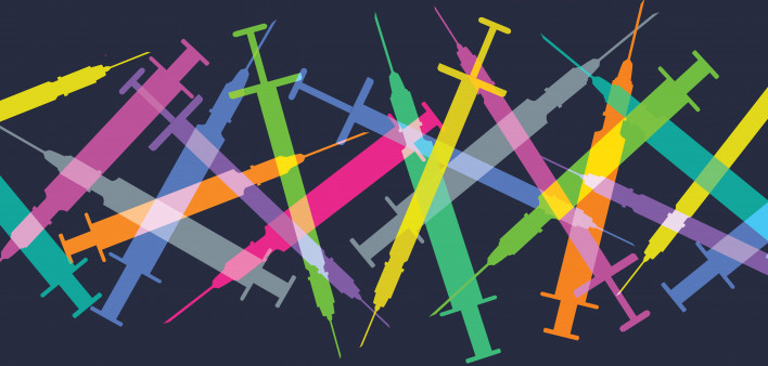 color illustration of syringes needles