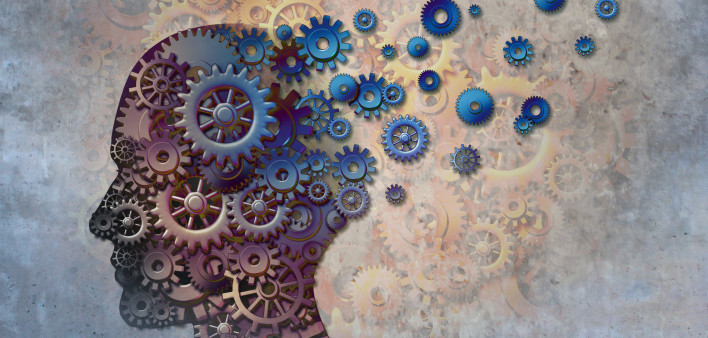 illustration of head with cogs coming out