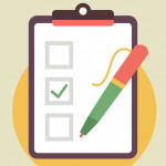 illustration clipboard and pen check mark