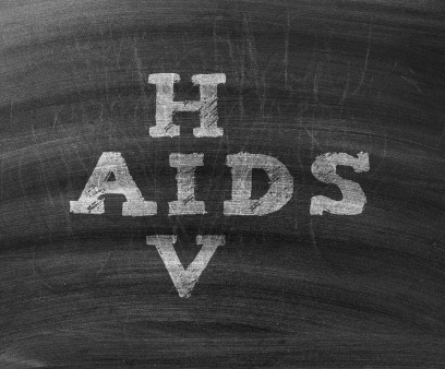 HIV and AIDS written in chalk