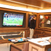 Two patients waiting to be seen inside the man cave.