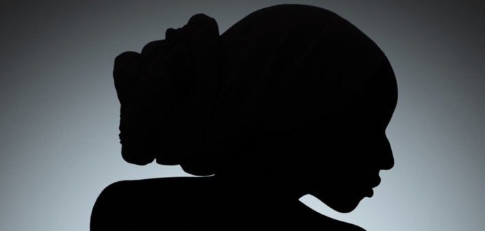 silhouette of woman from behind