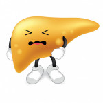 angry yellow liver illustration