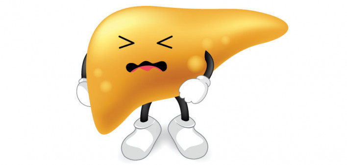 angry yellow liver illustration
