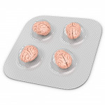 illustration of brains as pills in blister pack