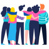 illustration group hug