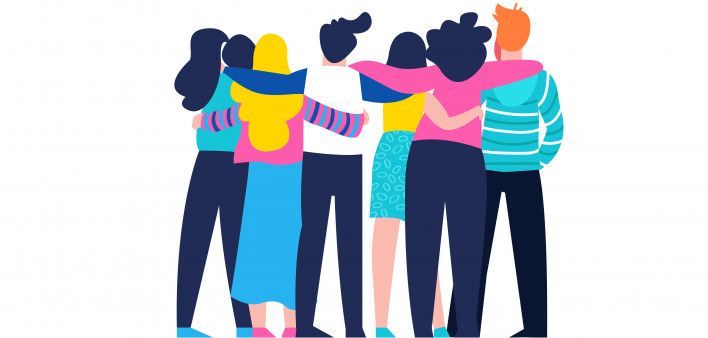 illustration group hug