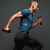man running with weights