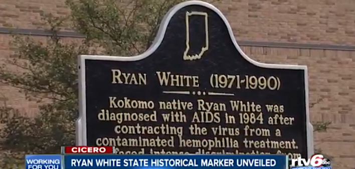 The Ryan White State Historical Marker in Hamilton County, Indiana