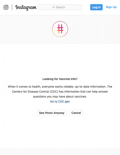 pop up window vaccines instagram