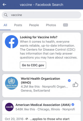 A new Facebook feature will use educational pop-up windows to help stop the spread of vaccine misinformation.
