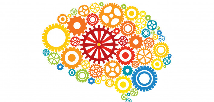 illustration of cogs shaped into brain