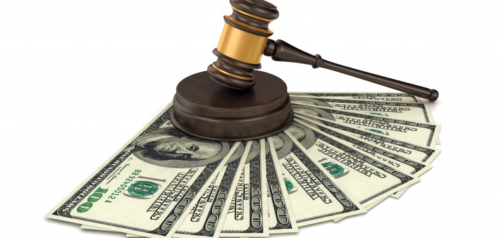 gavel and money