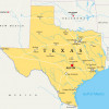 Oklahoma, pictured on a map of the Southwestern United States