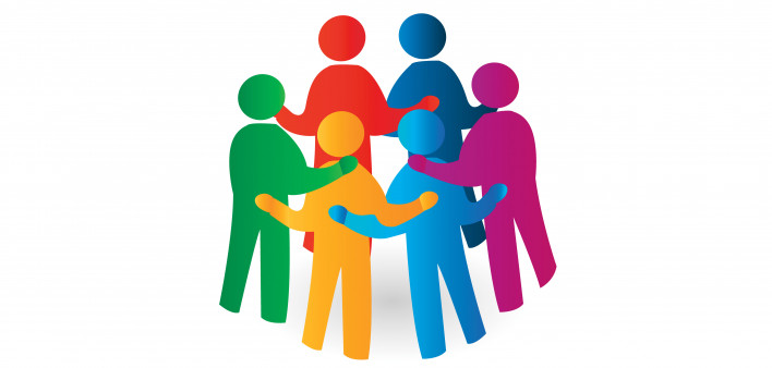 illustration of figures in a circle