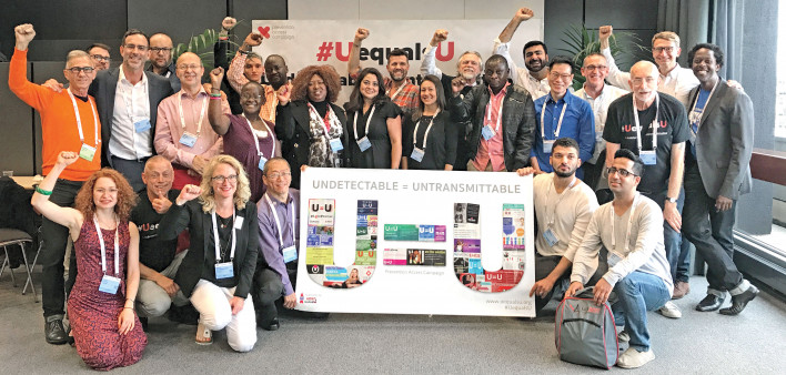 U=U support at a 2017 AIDS conference in Paris