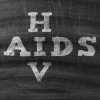 HIV AIDS written on blackboard
