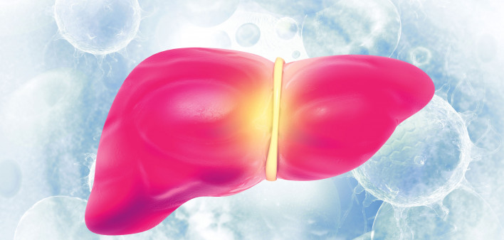 illustration of liver and virus