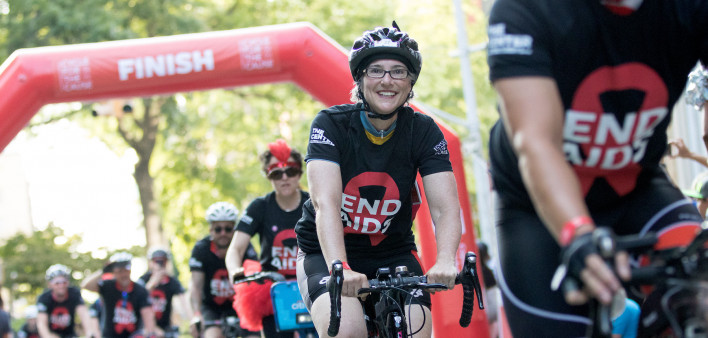 The finish line at the 2019 Cycle for the Cause