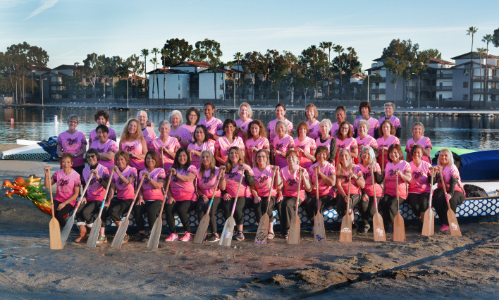 The 2019 Los Angeles Pink Dragon team, taken at Mother's Beach, Long Beach, California.