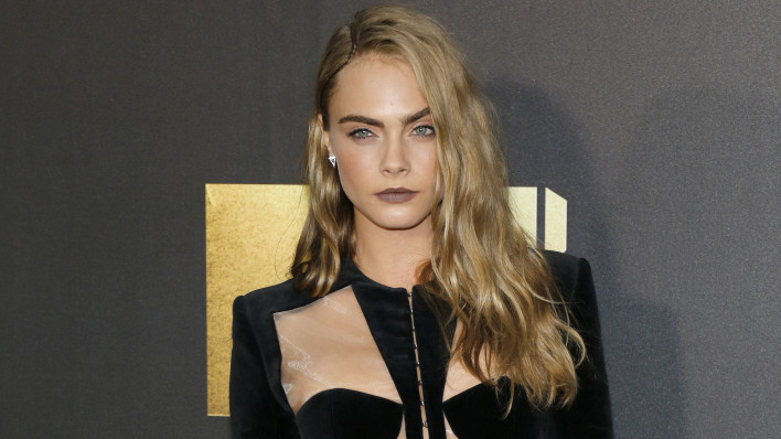 Cara Delevingne at the 2016 MTV Movie Awards held at the Warner Bros. Studios in Burbank, USA on April 9, 2016.