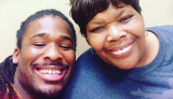 DeAngelo Williams and his mom, Sandra Hill