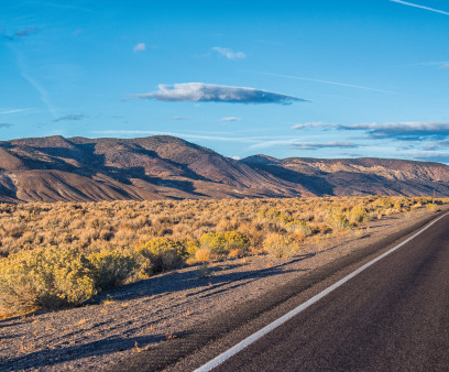 road highway mountain scene