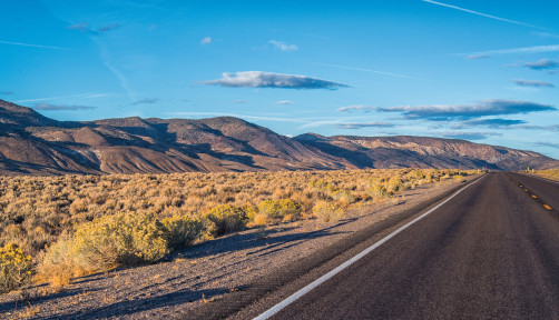 road highway mountain scene
