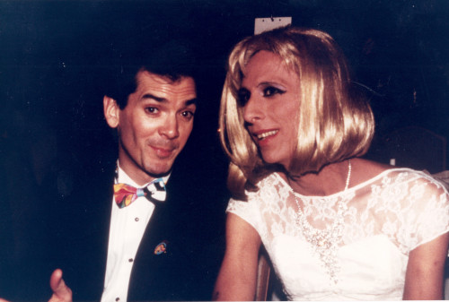 POZ founder Sean Strub with Michael Callen (in drag) at Night of a Thousand Gowns