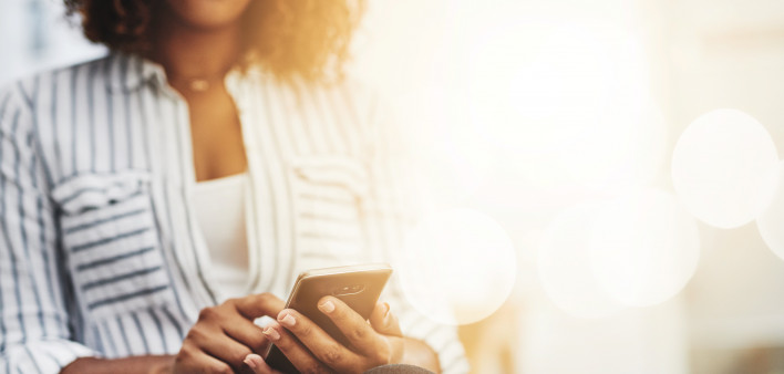 woman using smart phone