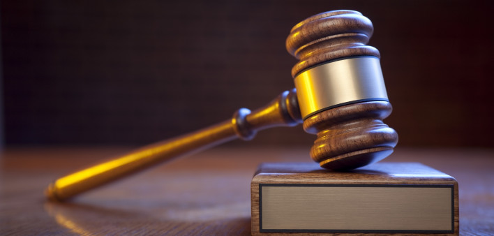   Justice Gavel And Block On Judge's Bench