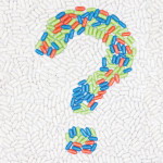 question mark in pills illustration