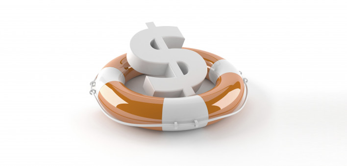 a US dollar symbol in a life preserver