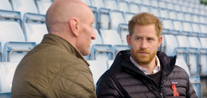From Left: Gareth Thomas and the Duke of Sussex discuss HIV