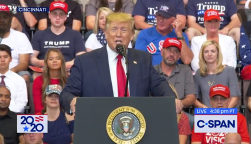 Trump at a Cincinnati rally on August 1, 2019.