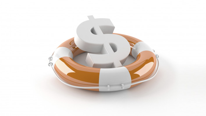 a US dollar symbol in a life preserver